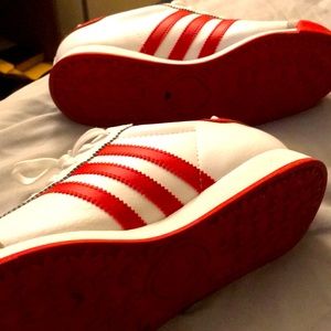 Red and white Adidas I wore them once